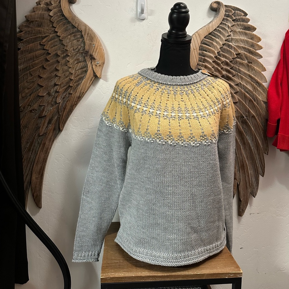 Yellow and grey Charlie Paige sweater